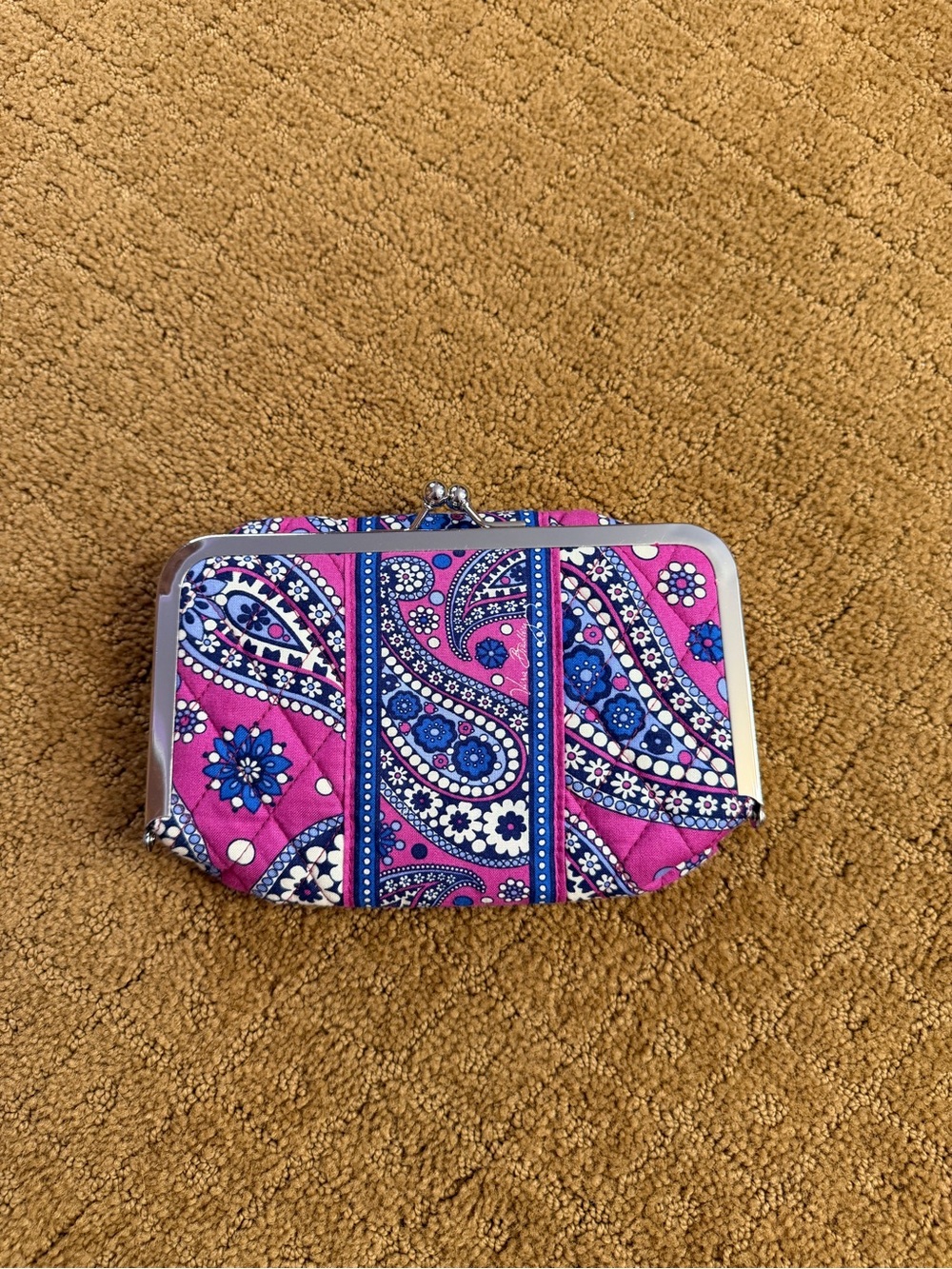 Vera Bradley Kisslock Clutch Wallet Boysenberry Pattern